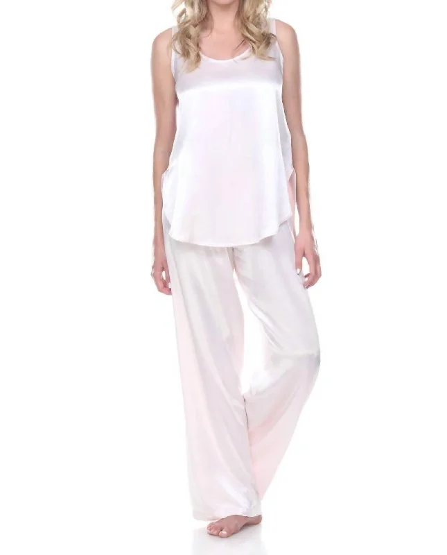 Incredible Offers Jackie Satin Hi-Low Cami With Side Slits In Blush