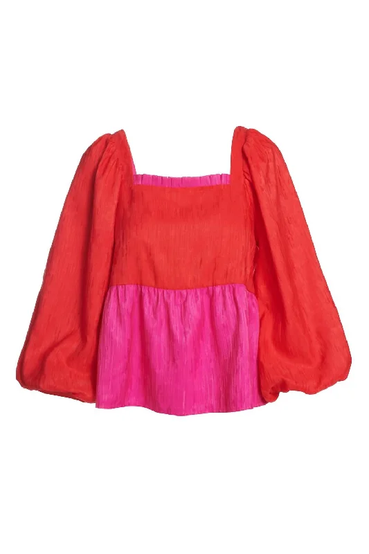 Midnight Madness Jamey Top In Red/pink