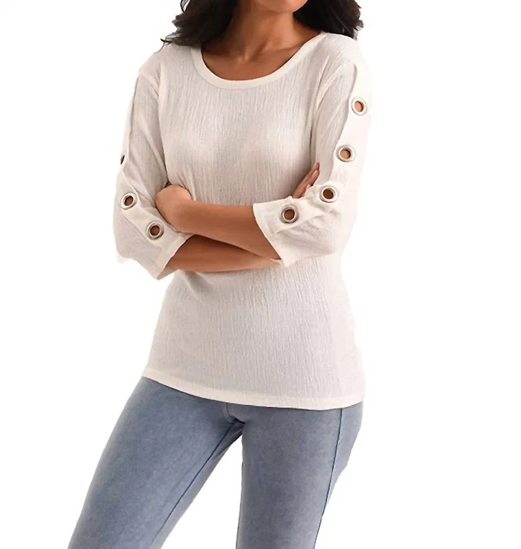 Fantastic Offers Janelle Grommet Sleeve Top In White