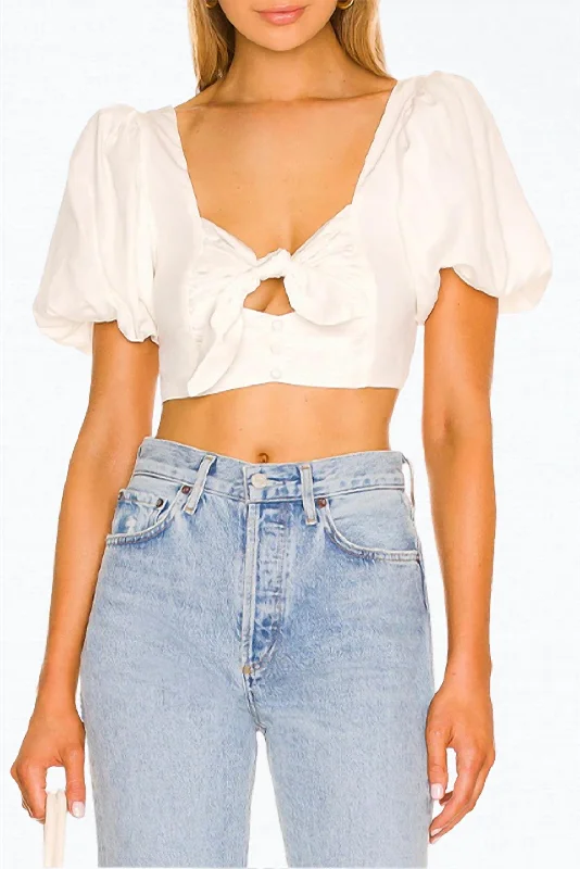 Price Cut Jessie Cutout Cropped Top In White