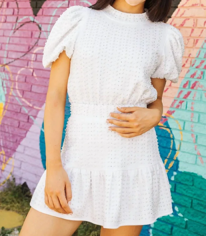 Final Markdown Jewel And Pearl Top In White