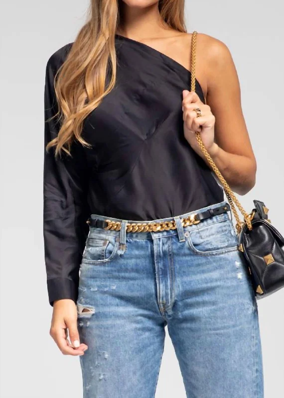 YEAR-End Sale Josalyn One Shoulder Top In Black