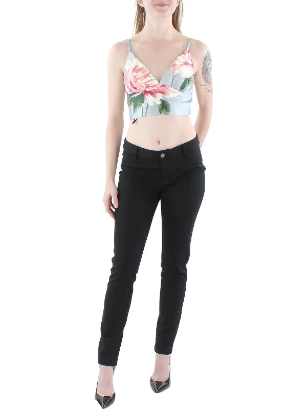 Price Reduction Juniors Womens Floral Strappy Cropped