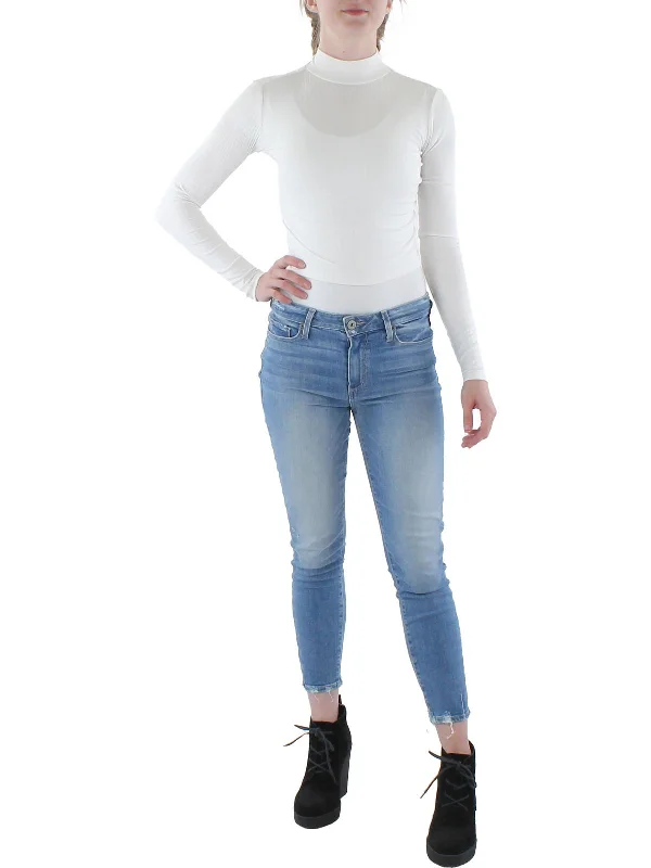 Loyalty Reward Juniors Womens Knit Crop Turtleneck Top