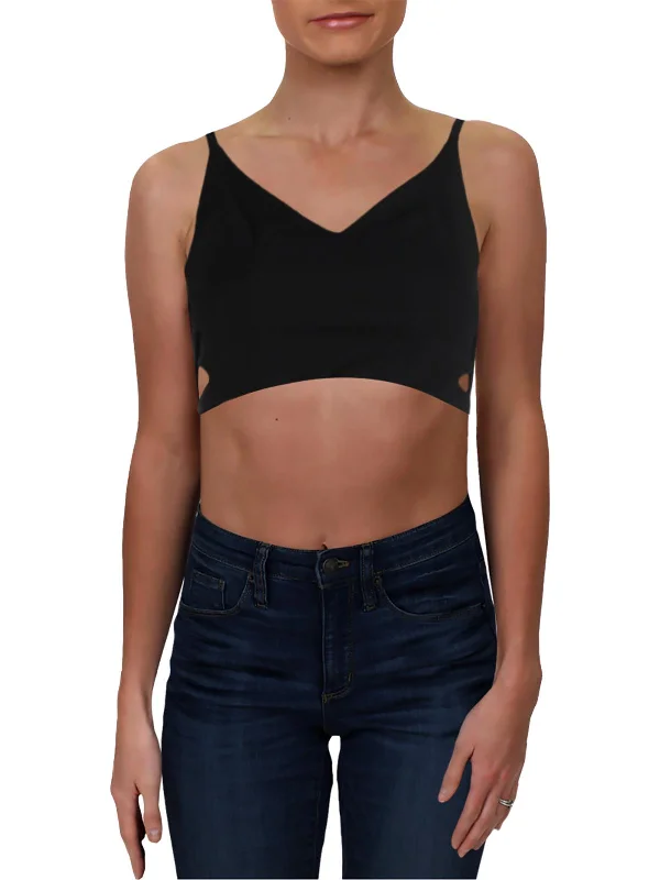 Today's Special Juniors Womens Lattice V-Neck Crop Top