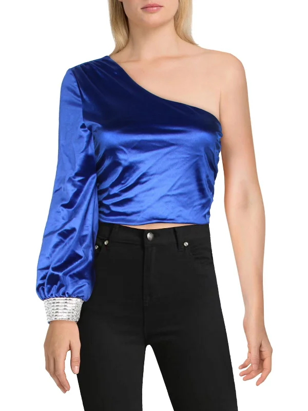 Closeout Juniors Womens Satin Embellished Cropped
