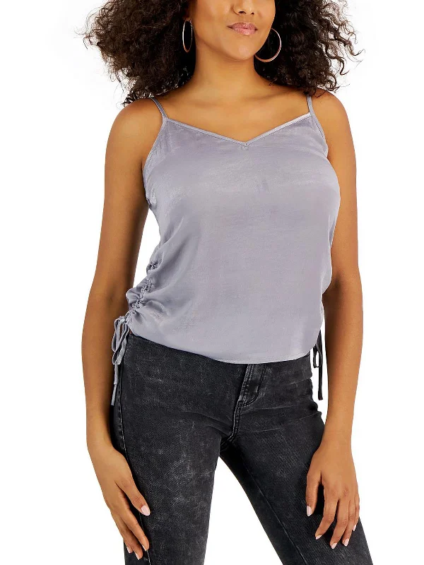 TIME-Limited Offer Juniors Womens Satin Ruched Tank Top