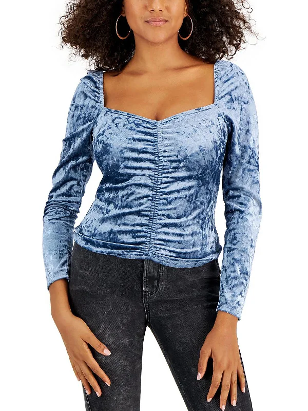 Big Savings Juniors Womens Sweetheart Neckline Ruched Blouse