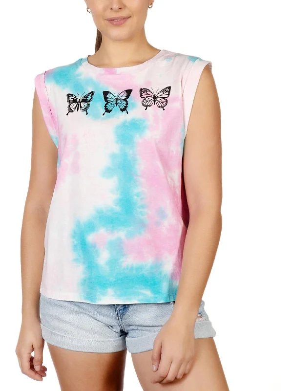 Can't Miss Juniors Womens Tie Dye Cotton T-Shirt