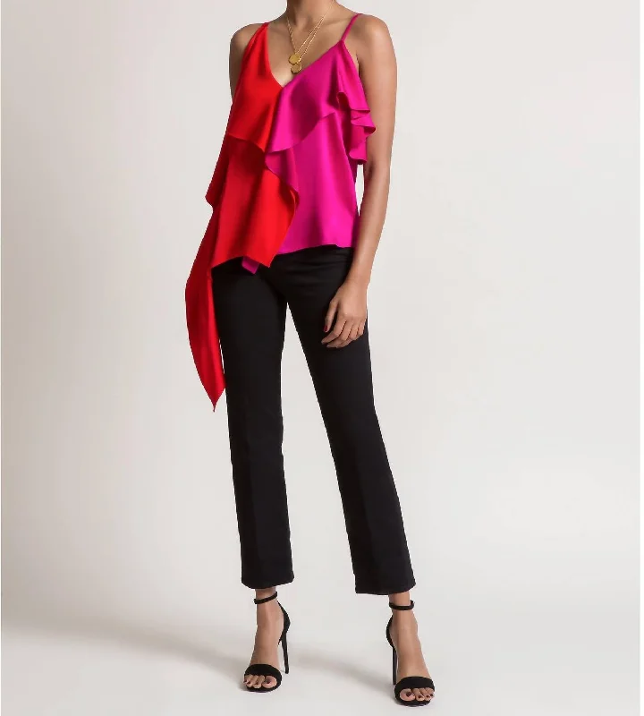 Customer Appreciation Sale Kendall Top In Red/pink