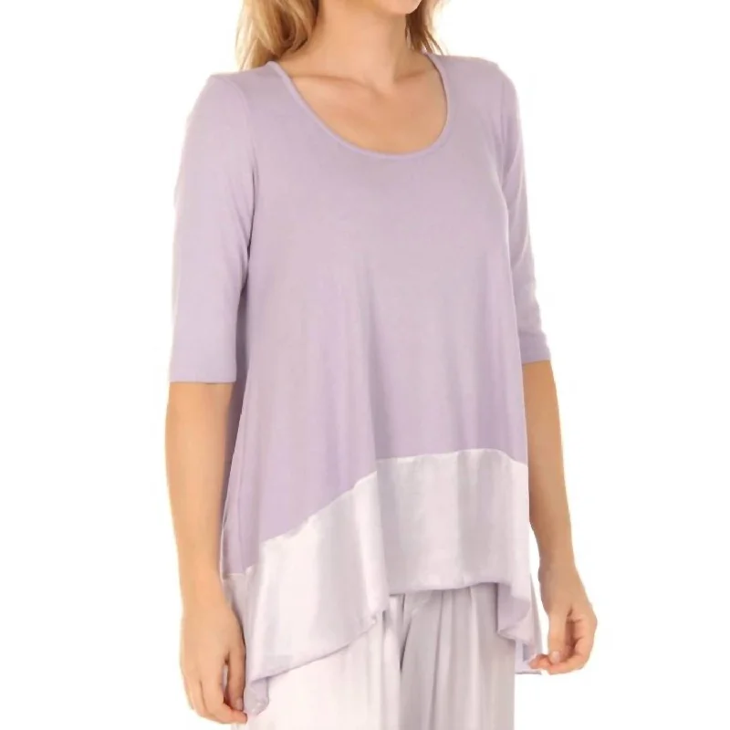 Year-End Sale Kiki Three Quarter Loose Top In Lavender