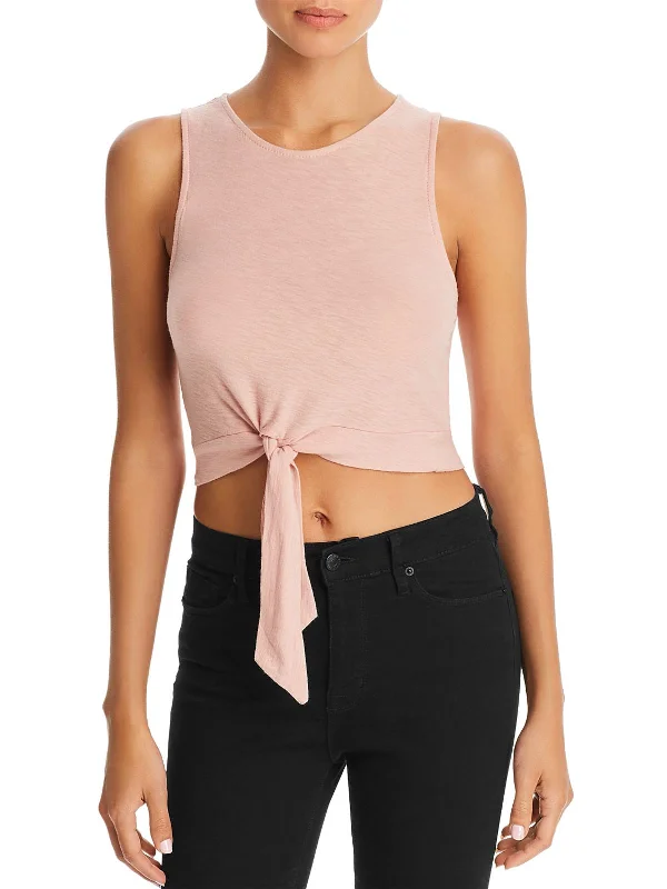 Stock Clearance Laporte Womens Knot-Front Cropped Tank Top