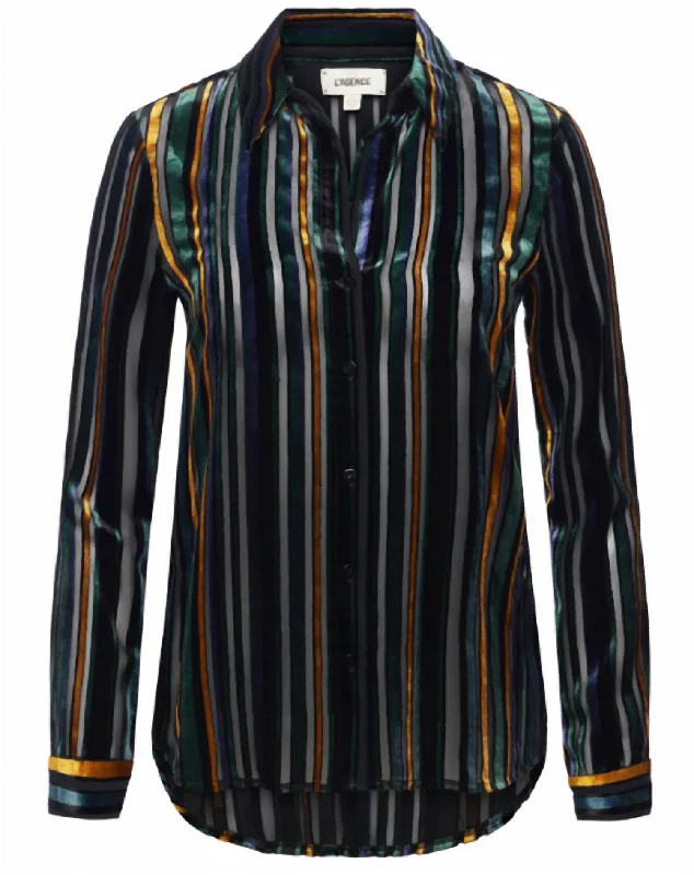 Bargain Prices Laurent Blouse In Black Green Brown Multi