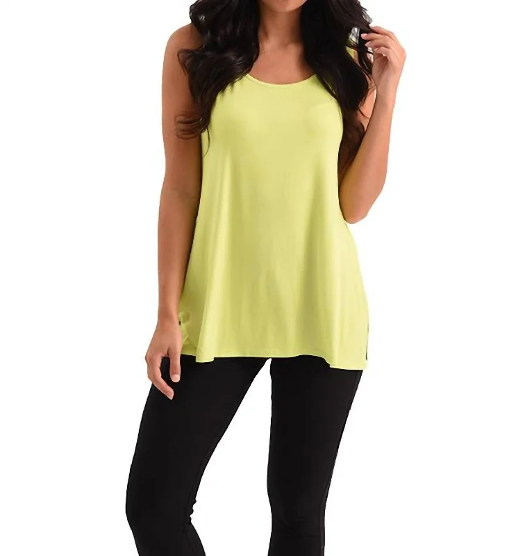 Price Smash Long Tank Top In Lime