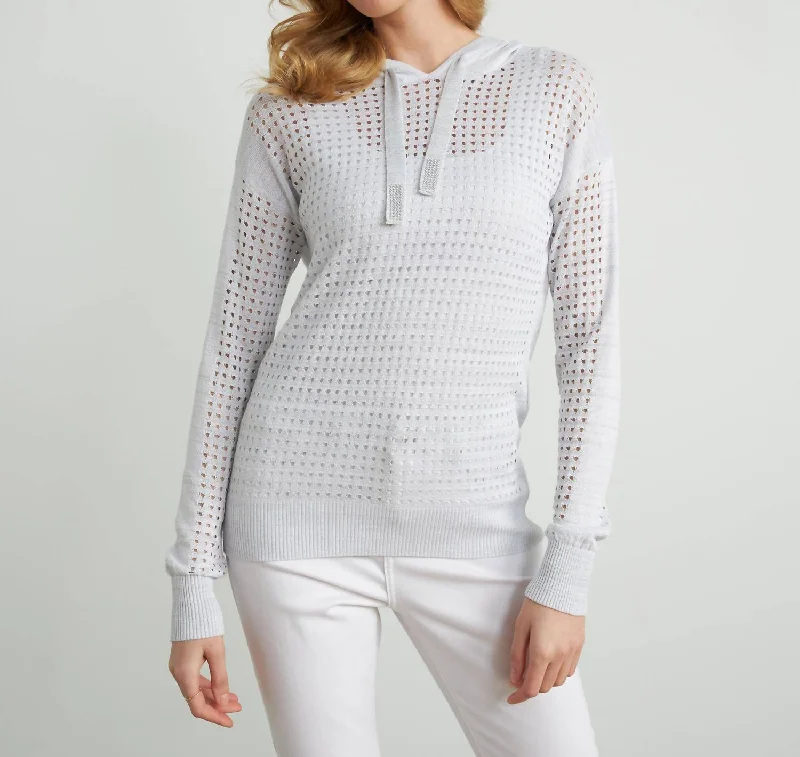 Season Finale Sale Lurex Hoodie In Silver