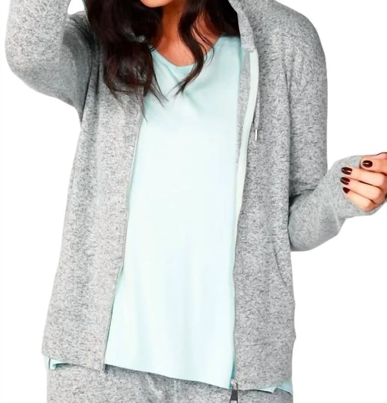 Super Sale Melange Zip Hoodie In Mist
