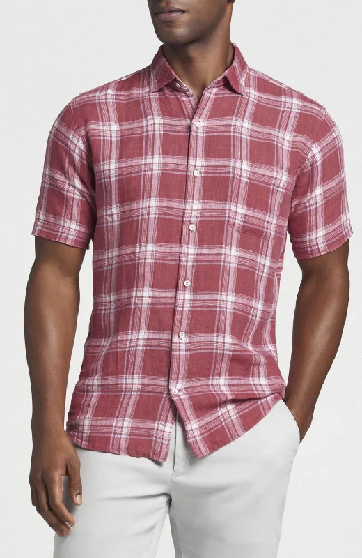 YEAR-End Clearance Men's North Shore Linen Sport Shirt In Fruit Punch