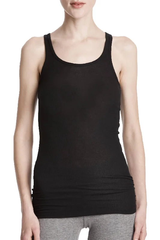 Final Clearance Modal Rib Boy Tank Top In Black