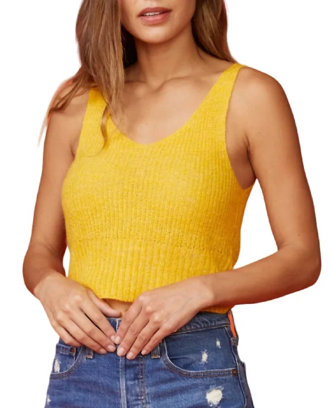 Lowest Prices Mohair V-Neck Tank Top in Sunshine