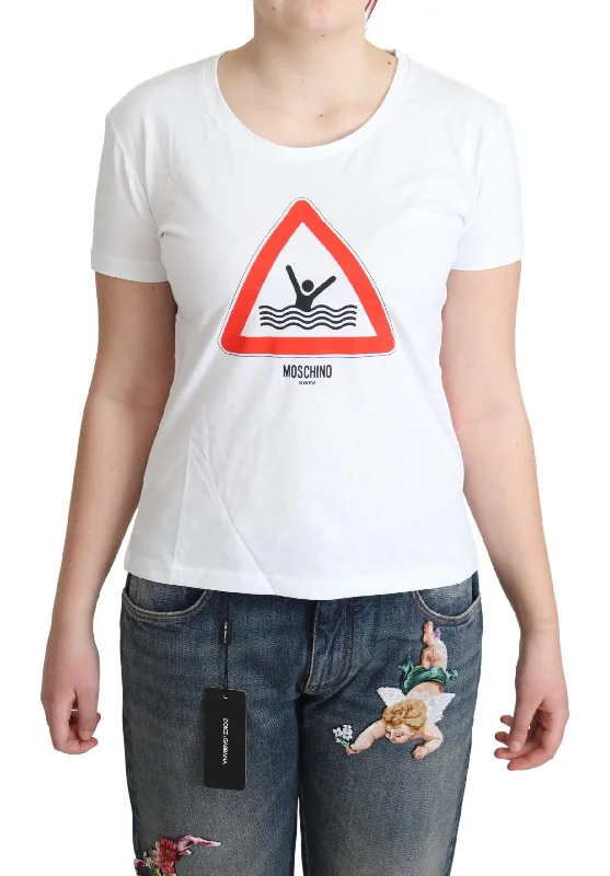 Online Exclusive Moschino  Cotton Graphic Triangle Print Women's T-shirt