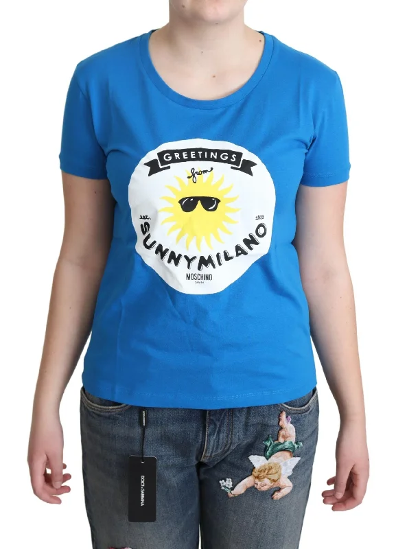 Special Promotion Moschino  Cotton Sunny Milano Print Tops Women's T-shirt