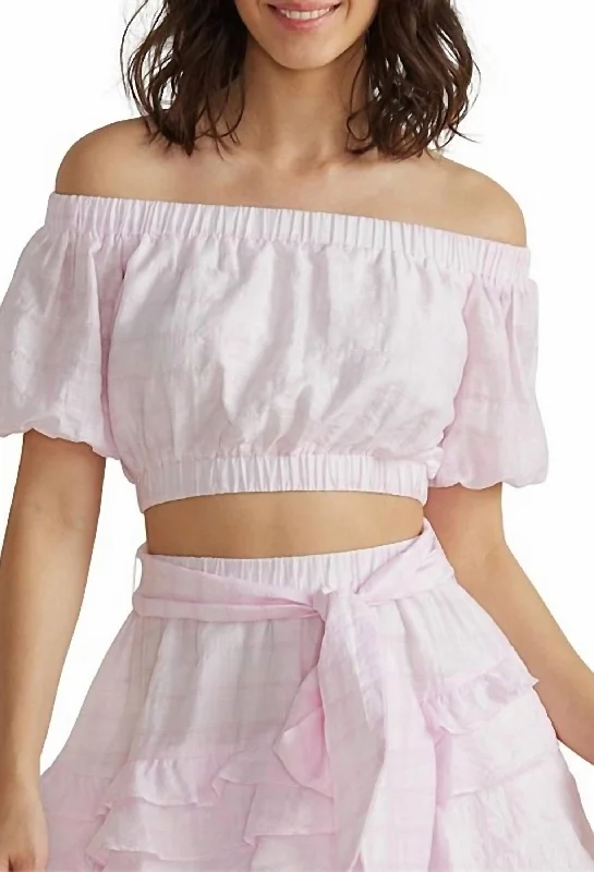 Great Deals Nive Cropped Top In Pink White Combo