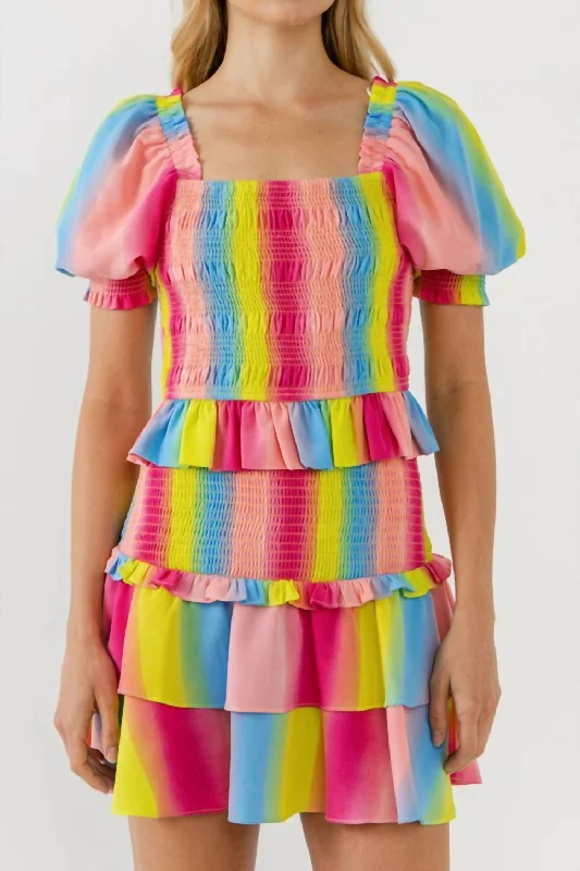 Special Promotion Ombre Stripe Top In Multi