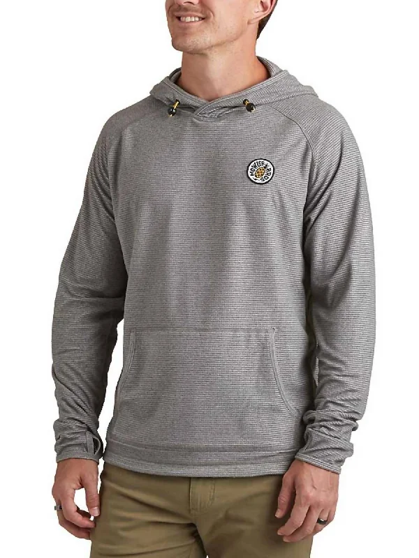 Early Access Palo Duro Grid Fleece Hoodie In Deep Grey Heather