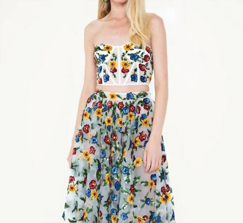 Warehouse Sale Pera Embroidered Corset In Multi