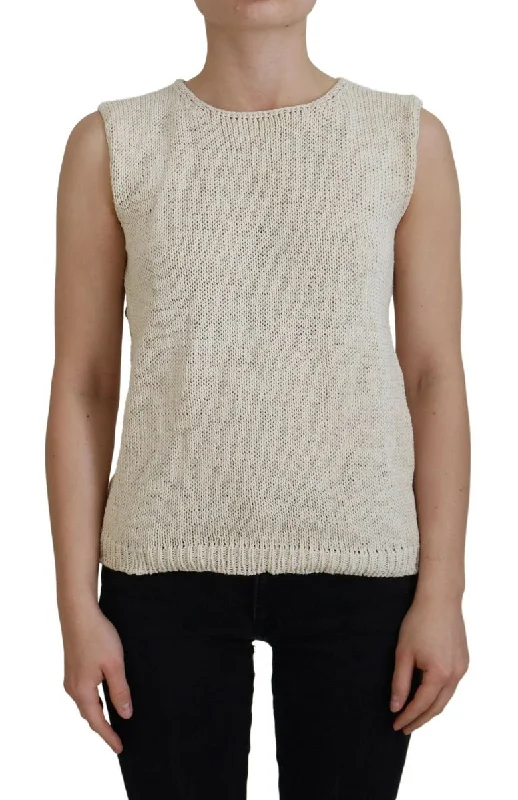Lowest Price pink MEMORIES  Cotton Blend Sleeveless Round Neck Tank Women's Top