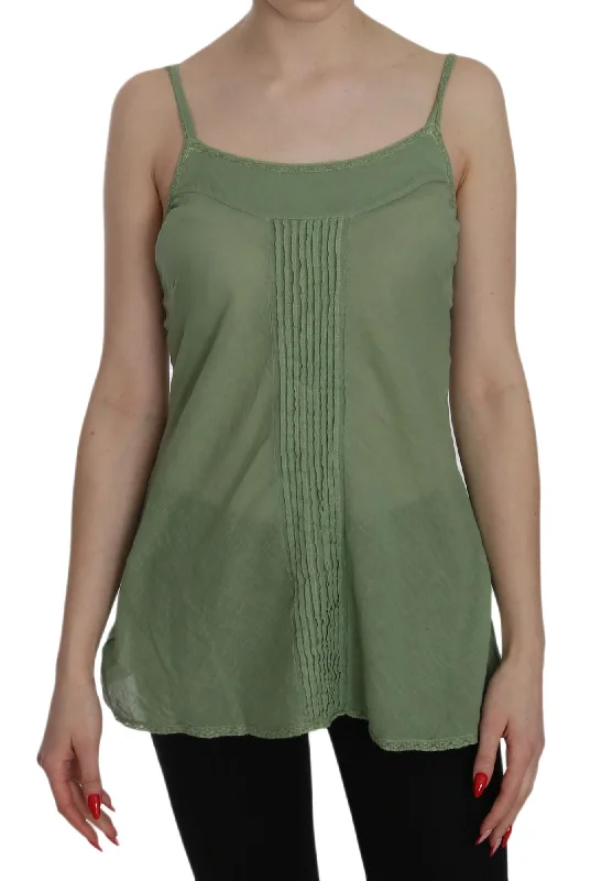 Final Clearance pink MEMORIES  Silk Spaghetti Strap Tank Top Women's Blouse