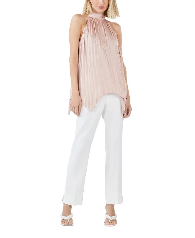 Special Savings PLEATED NECK TIE HALTER TOP