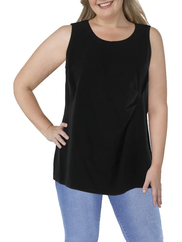 Savings Bonanza Plus Womens Ruched Side Zipper Tank Top