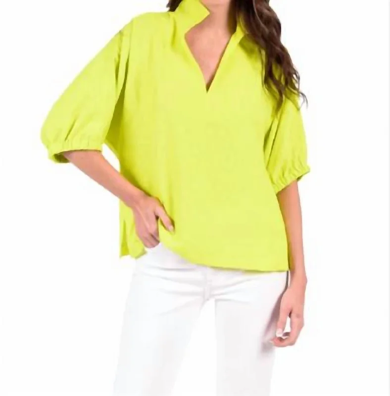 Price Cut Poppy Top - Chartreuse Cheetah