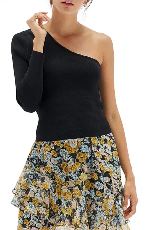 Special Buy Rashnu One Shoulder Knit Top In Black