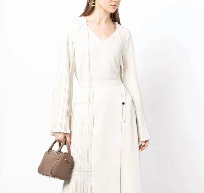 Price Reduction Regina Pleated Top In Nougat