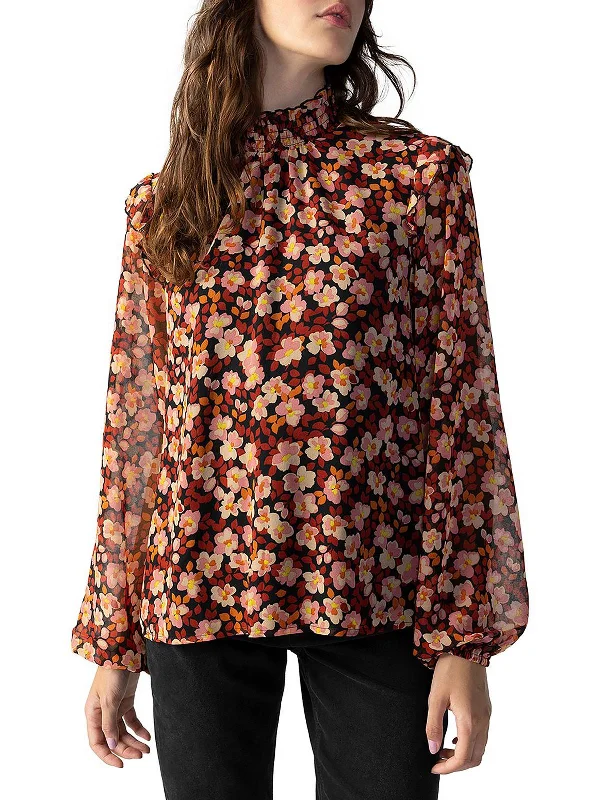Deep Discounts Romance Womens Floral Print Blouse