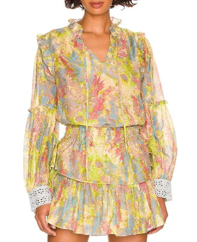 New Markdowns Ronalda Blouse In Pastel Fields