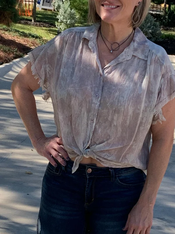 Today’s Special Short Sleeve Button Down Shirt in Dark Rose