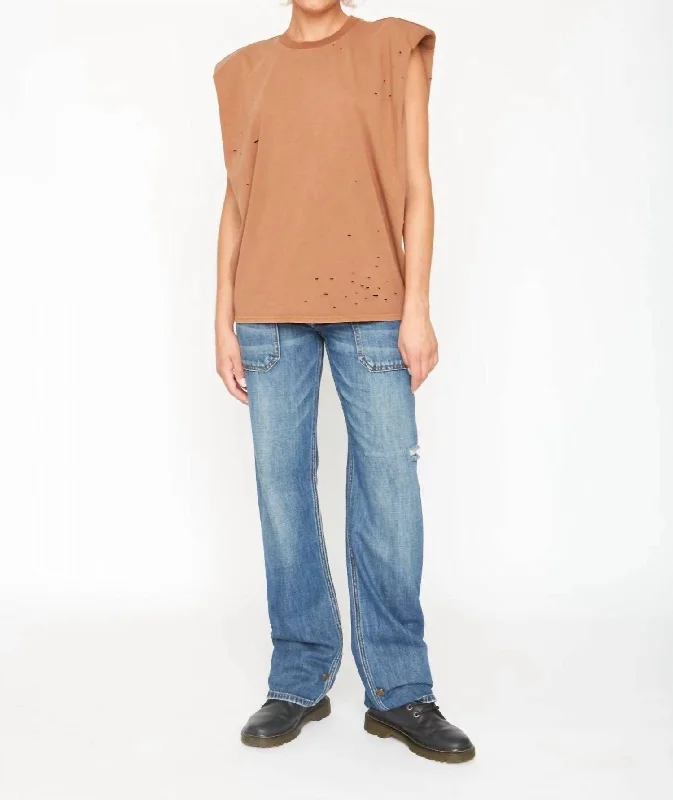 Best Deals Shoulder Pad Tee In Burnt