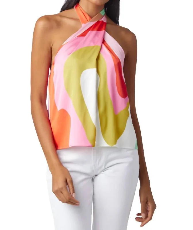 Act Now Sienna Tank Top In Red Beach
