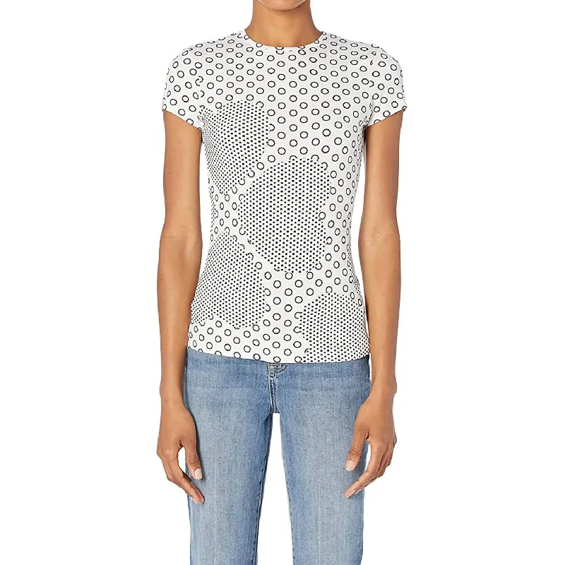 Sale Event Sirah Heart Printed Fitted Tee in Black/White
