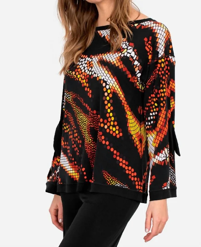 Final Clearance Slit & Tie Sleeve Easy Top in Gina