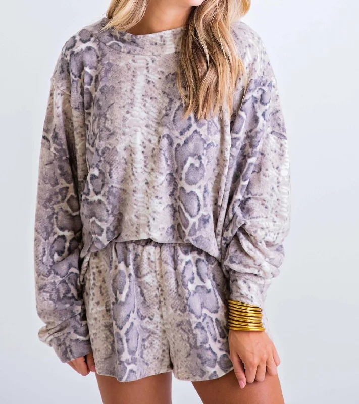 Big Discounts Snake Crossback Top In Grey