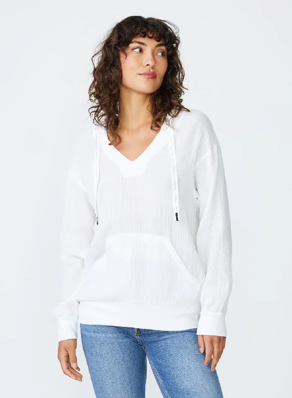Today’s Special Stateside Crinkled Gauze Hoodie in White