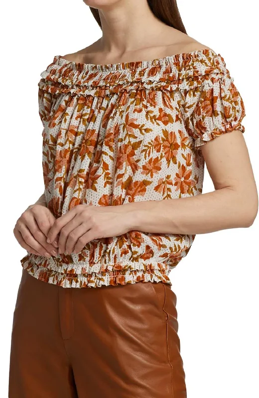 Act Now Suki Blouse In Ivory Combo