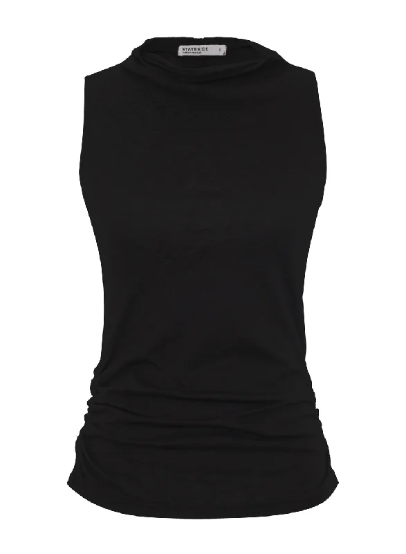 Special Savings Supima Slub Draped-Neck Tank in Black