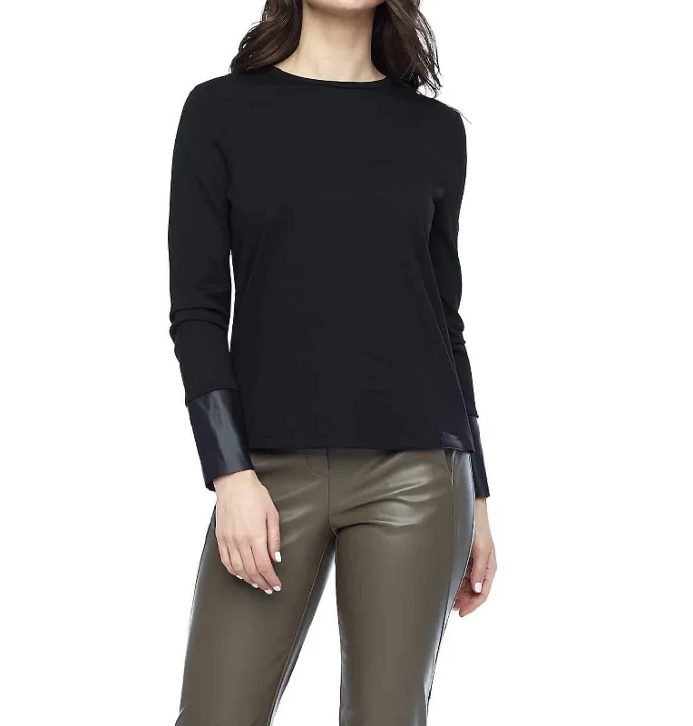 Can't Be Beat Tallulah Long Sleeve Solid Top In Black