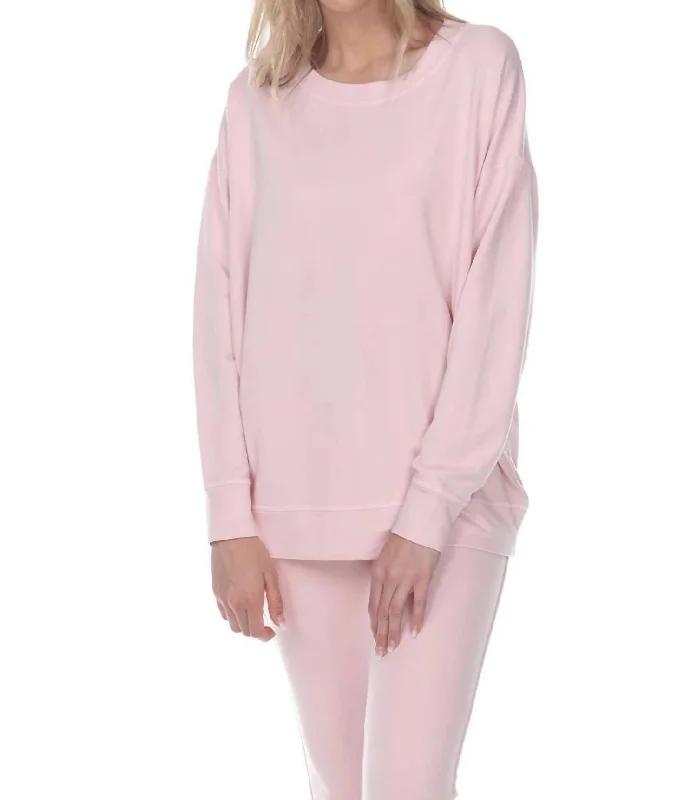 Massive Deals Taylor French Terry Crew Neck Sweatshirt In Blush