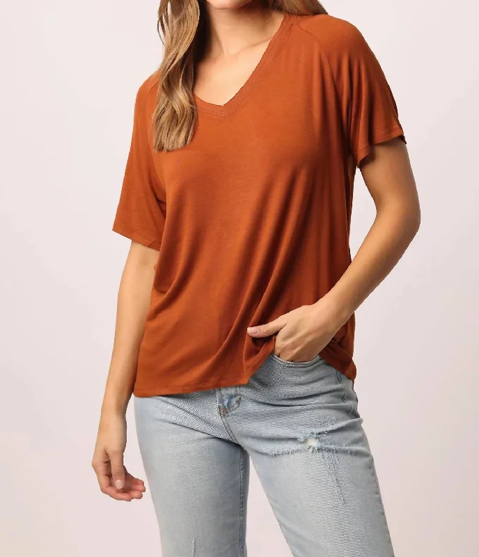 Buy More, Save More Taylor Raglan Sleeve Top In Gingerbread